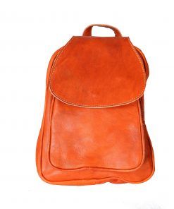 Mochila de cuero con bolsillo