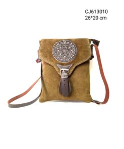 Bandolera de piel serraje círculo