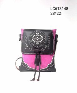 Bandolera de piel serraje picada