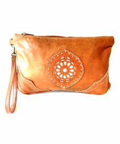 cartera de mano cuero labrada