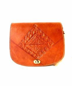 Bolso de cuero redondo mediano