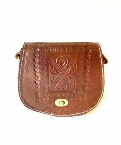 Bolso de cuero redondo pequeño