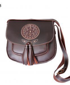 Bolso de piel con rosetón