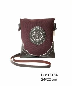 Bandolera de piel ovalada lona