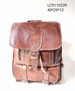 Mochila de cuero cremalleras
