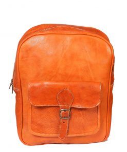 Mochila de cuero con bolsillo