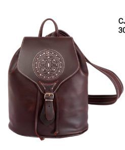 Mochila de piel rosetón