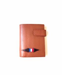 Billetera de piel rombo bandera