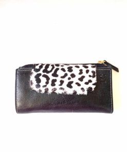 Billeteras en piel animal print negro